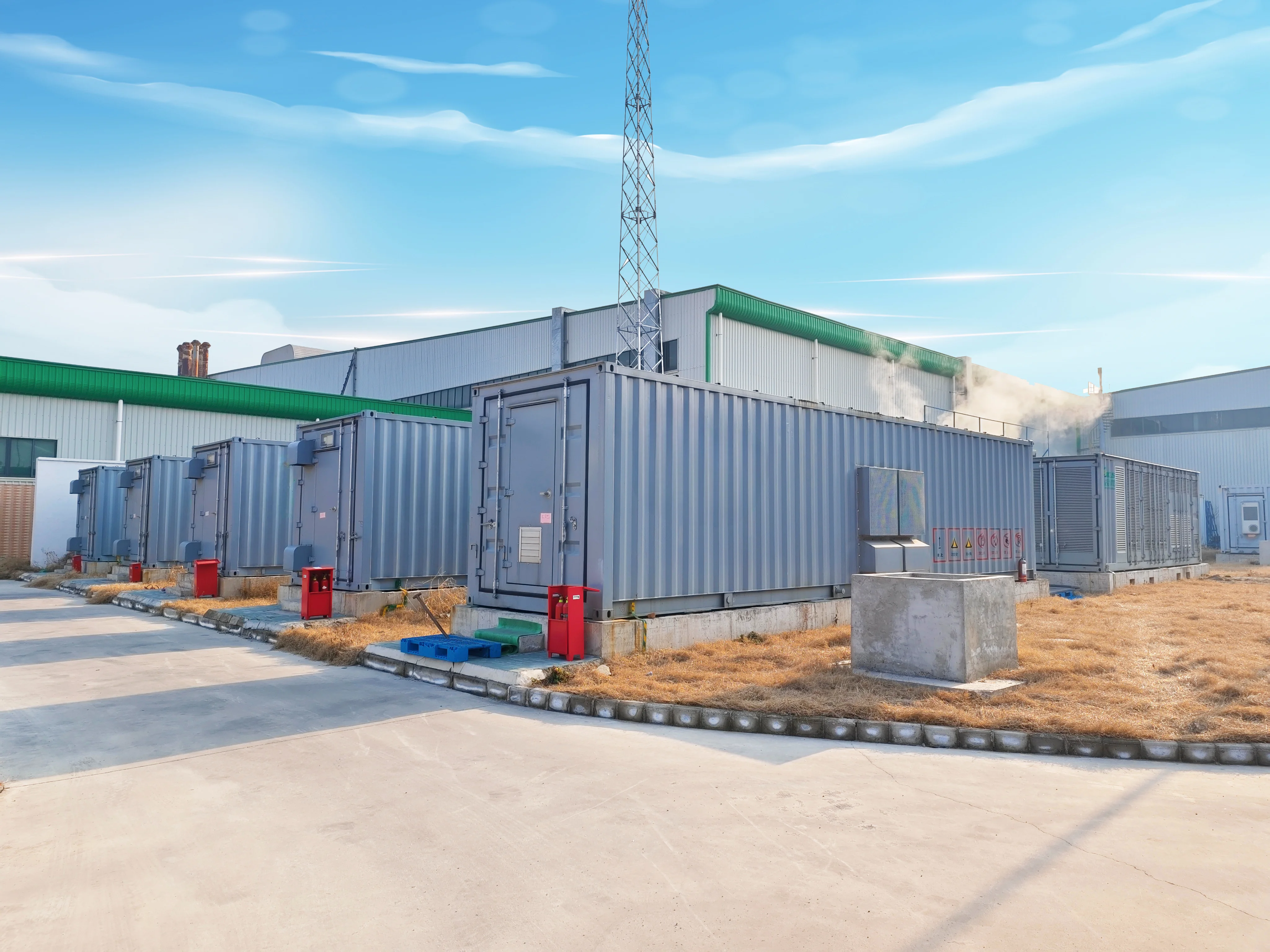 A house with a battery storage on the wall, representing a commitment to renewable energy sources.