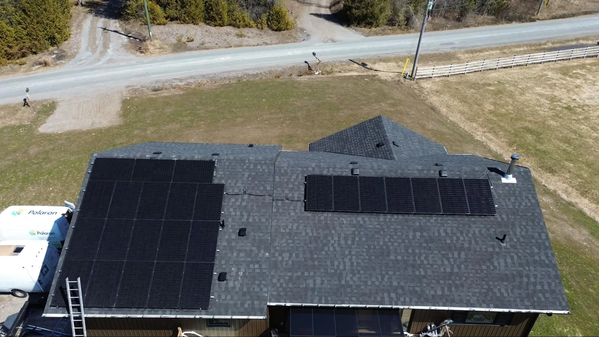 High-efficiency solar panel system on an Ontario residential roof, showcasing the clean energy transition for local homeowners and pro-rated customer service.